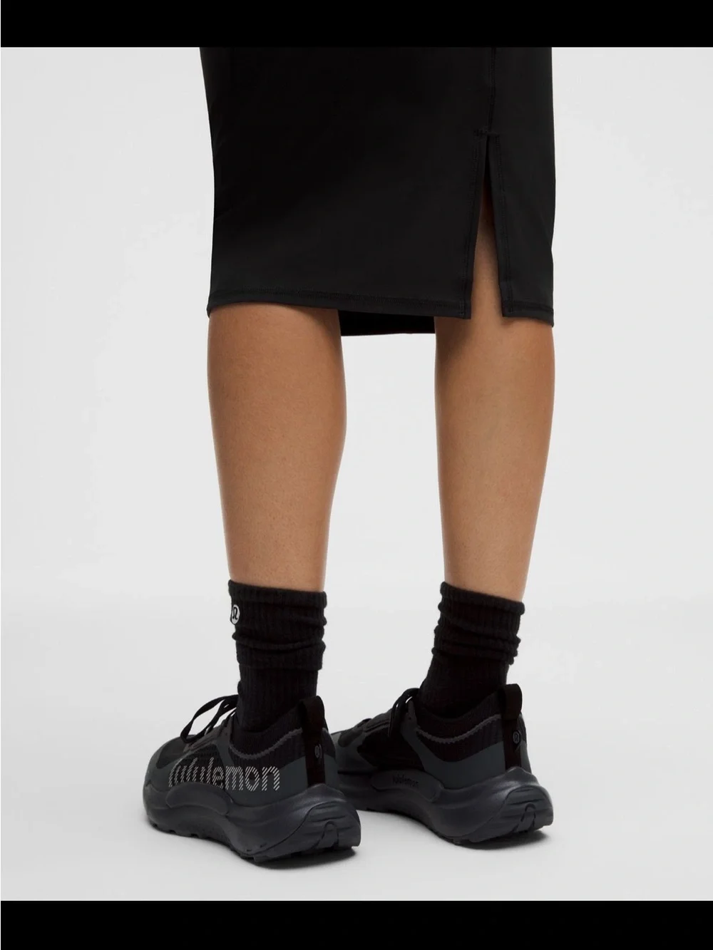 Lululemon High-Waist Black Midi Pencil Skirt